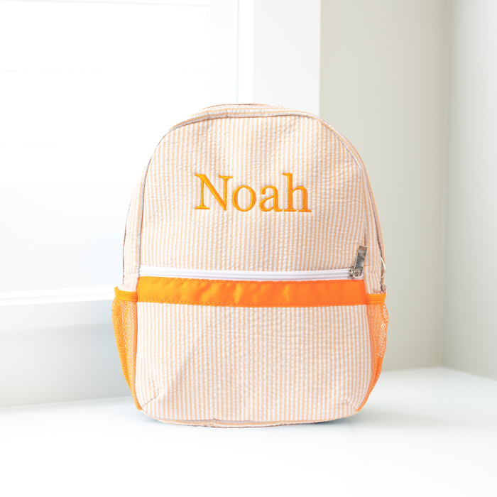Personalized Baby Backpacks, Monogrammed Toddler Backpacks, Seersucker Backpack, Preschool Book Bag, Personalized Baby Gifts