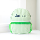 Green Personalized Baby Backpacks, Monogrammed Toddler Backpacks, Seersucker Backpack, Preschool Book Bag, Personalized Baby Gifts