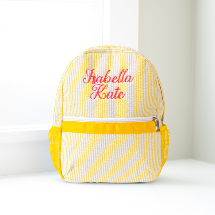 Personalized Baby Backpacks, Monogrammed Toddler Backpacks, Seersucker Backpack, Preschool Book Bag, Personalized Baby Gifts