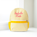 Yellow Personalized Baby Backpacks, Monogrammed Toddler Backpacks, Seersucker Backpack, Preschool Book Bag, Personalized Baby Gifts
