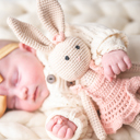 Pink Dress Crochet Bunny Doll, Crochet Animals, Crochet Doll, Crochet Stuffed Animal, Baby Gift for Girls, Baby Shower Gift, Baby Girl Gift
