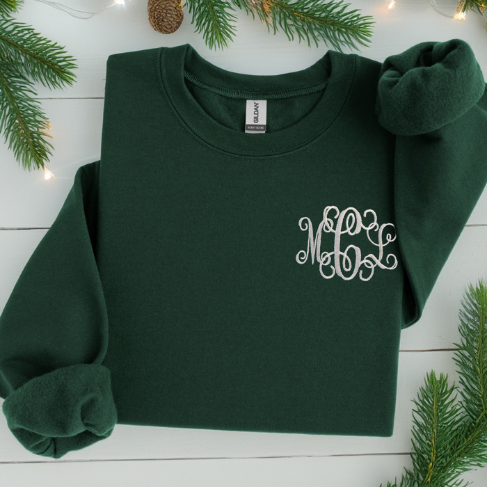 Monogrammed Sweatshirt, Embroidered Sweatshirt, Personalized Gift for Her, Custom Embroidery