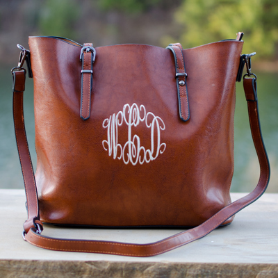 Monogrammed PU Leather Handbags, Personalized Mother's Day Gift, Monogrammed PU Leather Purse, Monogrammed Tote Bags, Monogrammed Handbags, PU Leather Tote Bag