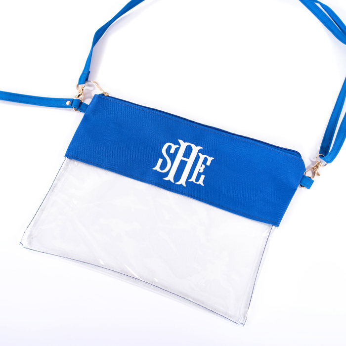 Monogrammed Clear Stadium Bags, Personalized Graduation Gift, Team Color Game Day Bag, Clear Game Day Bag, Concert Bag, Crossbody Bag