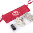 Dark Red Monogrammed Clear Stadium Bags, Personalized Graduation Gift, Team Color Game Day Bag, Clear Game Day Bag, Concert Bag, Crossbody Bag