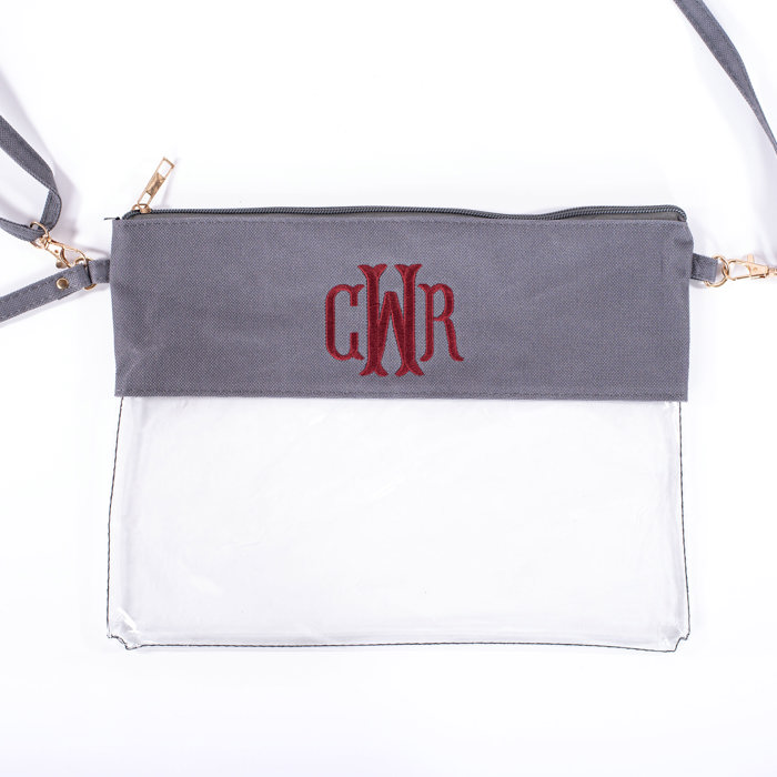 Monogrammed Clear Stadium Bags, Personalized Graduation Gift, Team Color Game Day Bag, Clear Game Day Bag, Concert Bag, Crossbody Bag