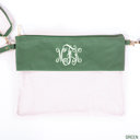 Green Monogrammed Clear Stadium Bags, Personalized Graduation Gift, Team Color Game Day Bag, Clear Game Day Bag, Concert Bag, Crossbody Bag