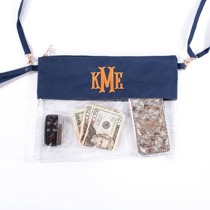Monogrammed Clear Stadium Bags, Personalized Graduation Gift, Team Color Game Day Bag, Clear Game Day Bag, Concert Bag, Crossbody Bag