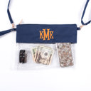 Navy Monogrammed Clear Stadium Bags, Personalized Graduation Gift, Team Color Game Day Bag, Clear Game Day Bag, Concert Bag, Crossbody Bag