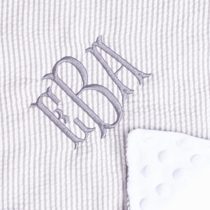Personalized Baby Blankets, Monogrammed Seersucker Baby Blanket, Custom Baby Blanket, Monogram Nursery Blanket, Personalized Baby Gifts