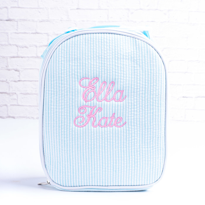 Personalized Lunch Bags for Kids, Insulated Lunch Bag, Seersucker Lunch Bag, Monogrammed Kids Lunch Bag, Lunch Box, Lunch Bag for Women