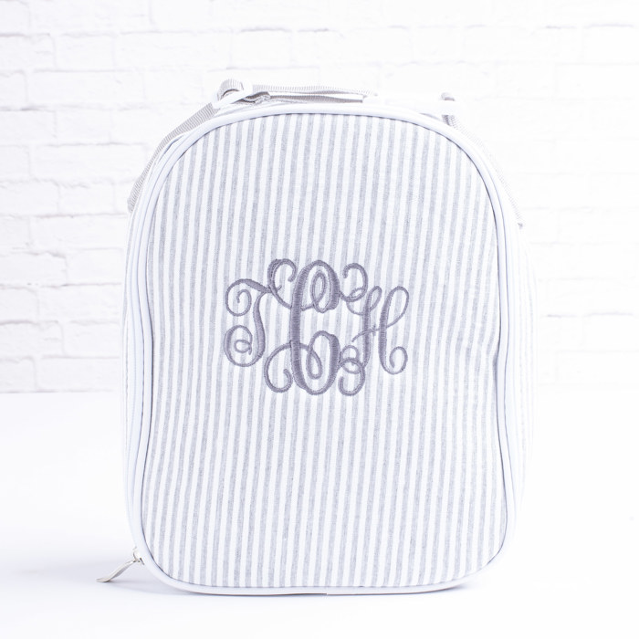 Personalized Lunch Bags for Kids, Insulated Lunch Bag, Seersucker Lunch Bag, Monogrammed Kids Lunch Bag, Lunch Box, Lunch Bag for Women