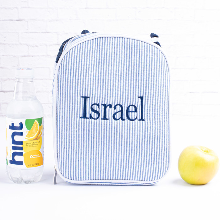 Personalized Lunch Bags for Kids, Insulated Lunch Bag, Seersucker Lunch Bag, Monogrammed Kids Lunch Bag, Lunch Box, Lunch Bag for Women