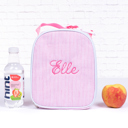 Pink Personalized Lunch Bags for Kids, Insulated Lunch Bag, Seersucker Lunch Bag, Monogrammed Kids Lunch Bag, Lunch Box, Lunch Bag for Women