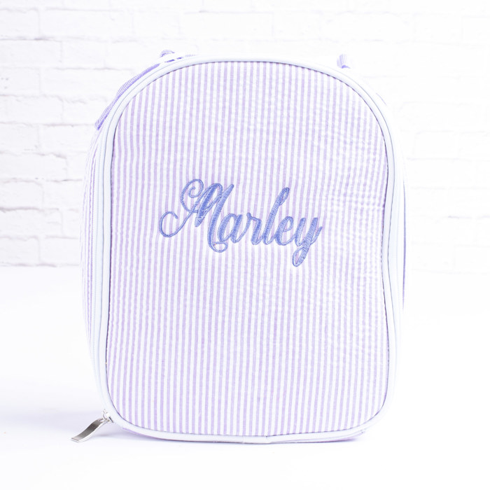 Personalized Lunch Bags for Kids, Insulated Lunch Bag, Seersucker Lunch Bag, Monogrammed Kids Lunch Bag, Lunch Box, Lunch Bag for Women