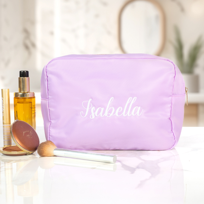 Personalized Makeup Bags, Oversized Cosmetic Bag, Monogram Makeup Organizer, Custom Toiletry Bag