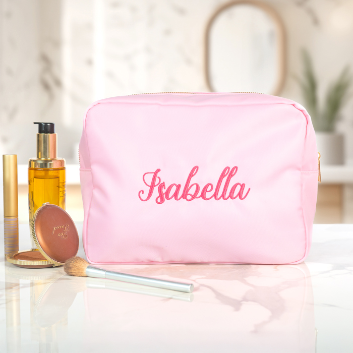 Personalized Makeup Bags, Oversized Cosmetic Bag, Monogram Makeup Organizer, Custom Toiletry Bag