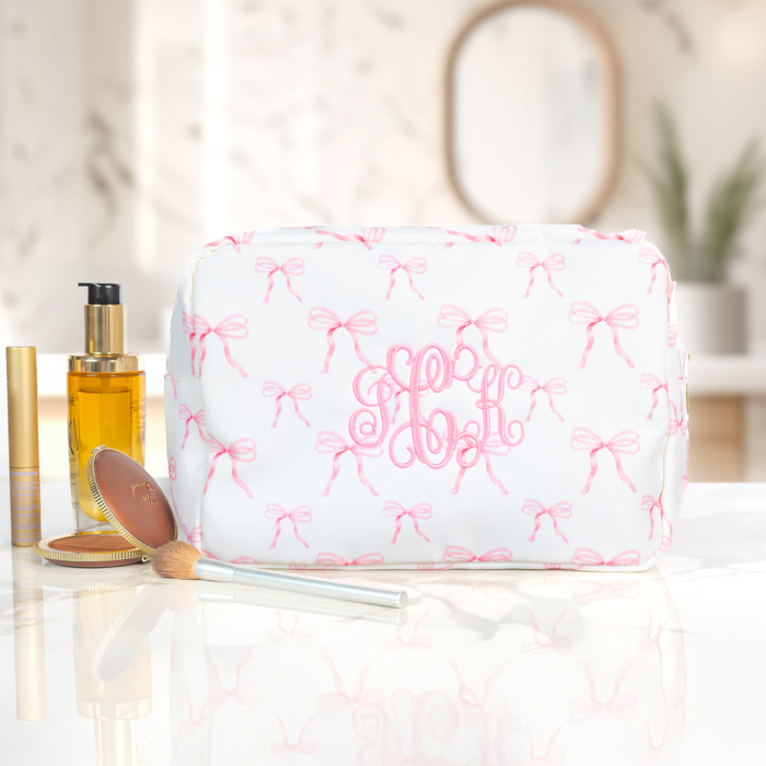 Personalized Makeup Bags, Oversized Cosmetic Bag, Monogram Makeup Organizer, Custom Toiletry Bag