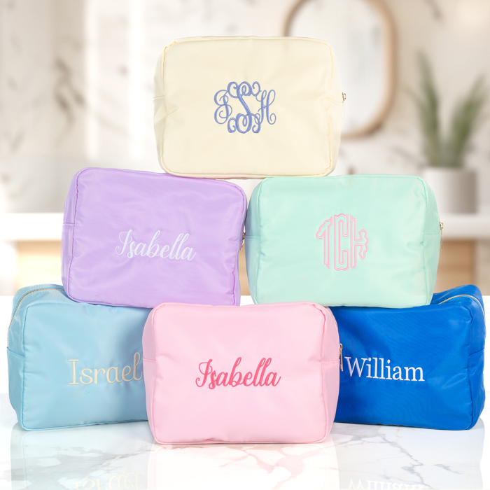 Personalized Makeup Bags, Oversized Cosmetic Bag, Monogram Makeup Organizer, Custom Toiletry Bag