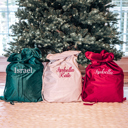 Wine/Dark Red Personalized Christmas Santa Sacks, Embroidered Velvet Custom Santa Sack, Large Christmas Gift Bag, Extra Large Christmas Stocking Sacks