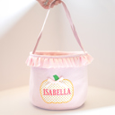  Personalized Trunk or Treat Bags, Embroidered Name Candy Totes, Custom Treat Baskets, Fall Festival Buckets, Preppy Gingham Monogrammed Bags