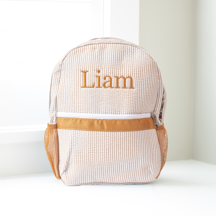 Personalized Baby Backpacks, Monogrammed Toddler Backpacks, Seersucker Backpack, Preschool Book Bag, Personalized Baby Gifts