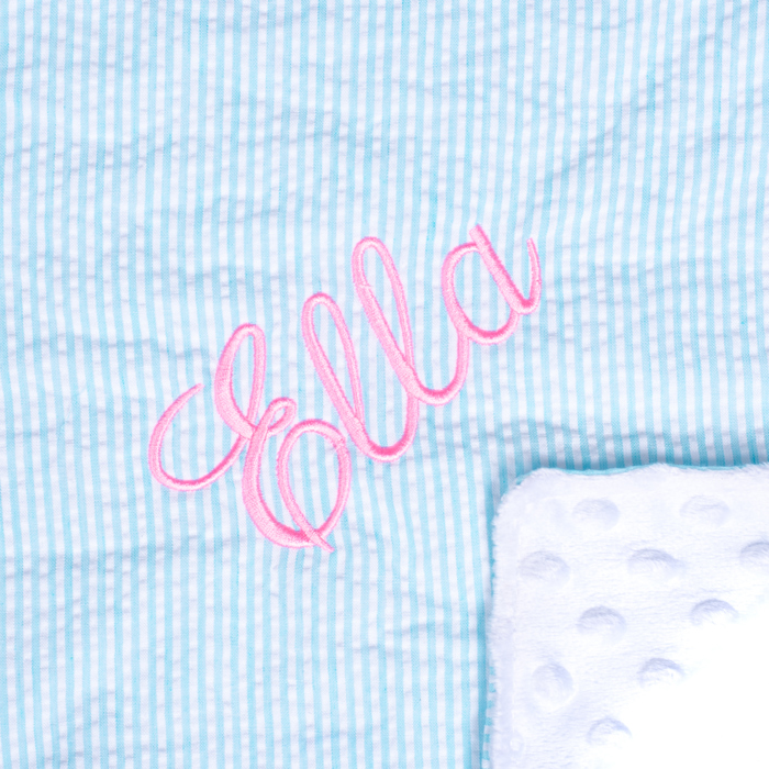 Personalized Baby Blankets, Monogrammed Seersucker Baby Blanket, Custom Baby Blanket, Monogram Nursery Blanket, Personalized Baby Gifts