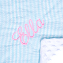 Aqua Aqua Personalized Baby Blankets, Monogrammed Seersucker Baby Blanket, Custom Baby Blanket, Monogram Nursery Blanket, Personalized Baby Gifts
