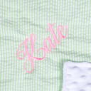 Green Green Personalized Baby Blankets, Monogrammed Seersucker Baby Blanket, Custom Baby Blanket, Monogram Nursery Blanket, Personalized Baby Gifts
