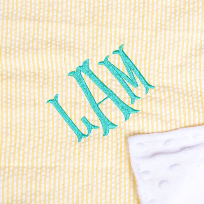 Personalized Baby Blankets, Monogrammed Seersucker Baby Blanket, Custom Baby Blanket, Monogram Nursery Blanket, Personalized Baby Gifts