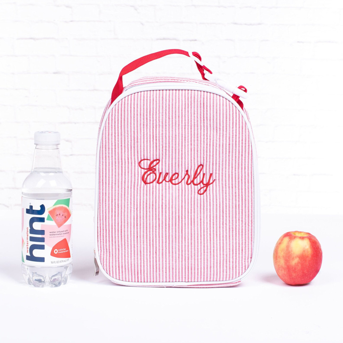 Personalized Lunch Bags for Kids, Insulated Lunch Bag, Seersucker Lunch Bag, Monogrammed Kids Lunch Bag, Lunch Box, Lunch Bag for Women