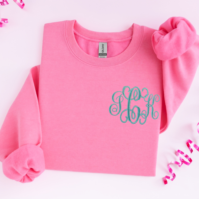Monogrammed Sweatshirt, Embroidered Sweatshirt, Personalized Gift for Her, Custom Embroidery