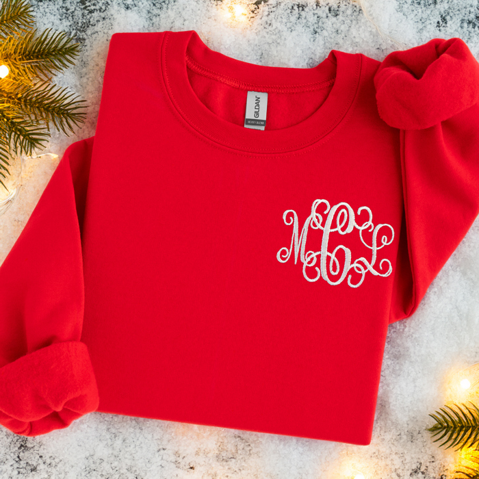 Monogrammed Sweatshirt, Embroidered Sweatshirt, Personalized Gift for Her, Custom Embroidery
