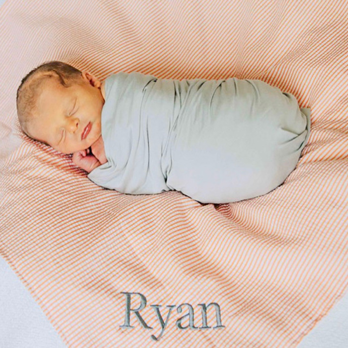 Personalized Baby Blankets, Monogrammed Seersucker Baby Blanket, Custom Baby Blanket, Monogram Nursery Blanket, Personalized Baby Gifts