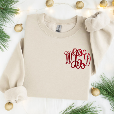 Monogrammed Sweatshirt, Embroidered Sweatshirt, Personalized Gift for Her, Custom Embroidery