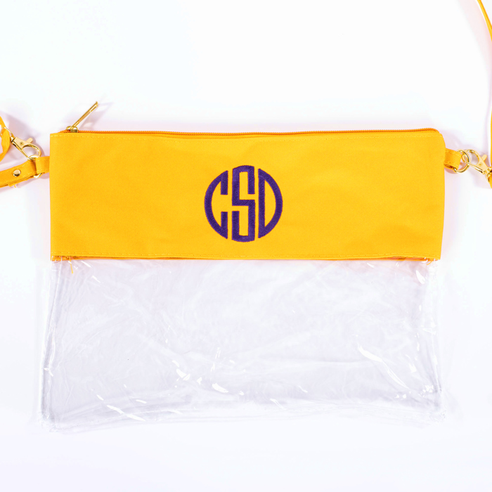 Monogrammed Clear Stadium Bags, Personalized Graduation Gift, Team Color Game Day Bag, Clear Game Day Bag, Concert Bag, Crossbody Bag