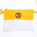 Yellow Monogrammed Clear Stadium Bags, Personalized Graduation Gift, Team Color Game Day Bag, Clear Game Day Bag, Concert Bag, Crossbody Bag