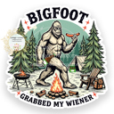 Bigfoot - Hot Dog Stocking Stuffer Vinyl Decal Fun Custom Decal Waterproof Stickers