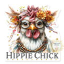 Chicken - Hippie Chick Boho Stocking Stuffer Vinyl Decal Fun Custom Decal Waterproof Stickers