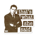 The Office - That's What She Said Fun Disney Clearance Character Princess Movie TV Sitcom Friends Show Waterproof Stanley Cup Laptop Vinyl Decal Stickers Sale