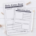  Newspaper Camp Stationery | Note from Camp Note Cards | Letters from Summer Camp Notepad