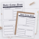  Newspaper Camp Stationery | Note from Camp Note Cards | Letters from Summer Camp Notepad