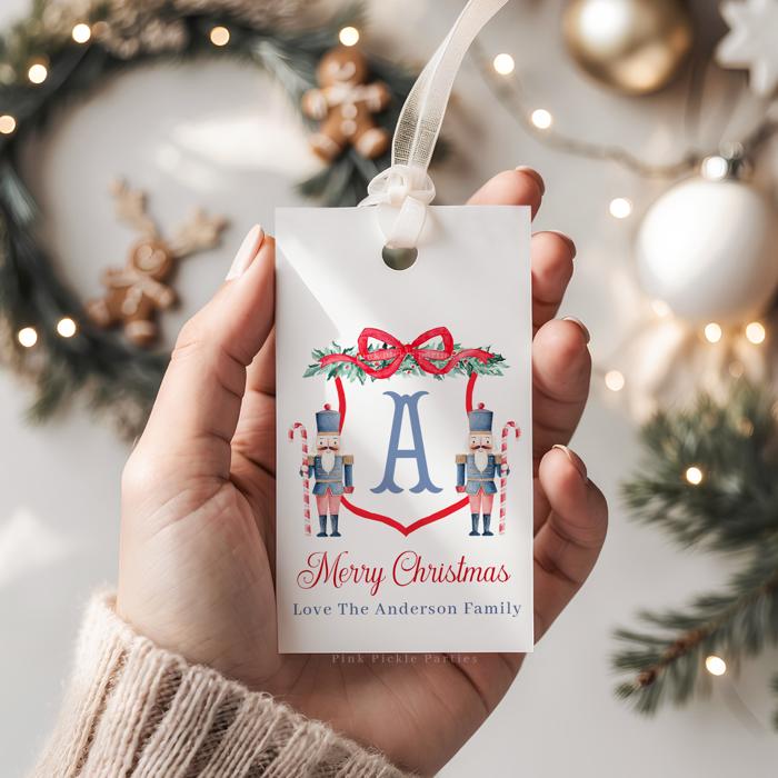 Family Crest Personalized Christmas Gift Tags | Preppy Christmas Tags | Grand Millennial Christmas