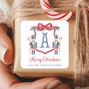  Family Crest Personalized Christmas Gift Stickers | Preppy Christmas Labels | Grand Millennial Christmas