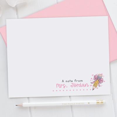 Personalized Teacher Note Cards Set of 12 | Teacher Appreciation Gift