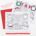  Personalized Kids Coloring Thank You Note Cards | Set of 12