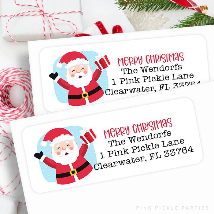 Christmas Address Labels | Personalized Return Address Stickers | Set of 30