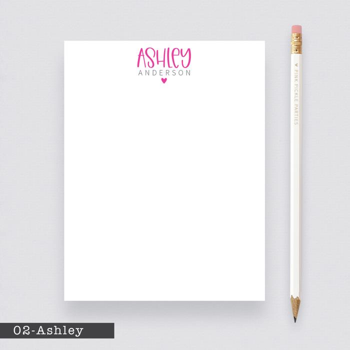 Personalized Heart Notepads