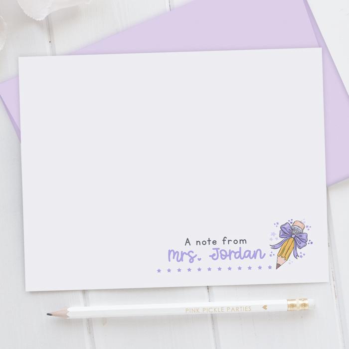 Personalized Teacher Note Cards Set of 12 | Teacher Appreciation Gift