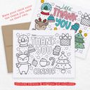  Personalized Kids Coloring Thank You Note Cards | Set of 12